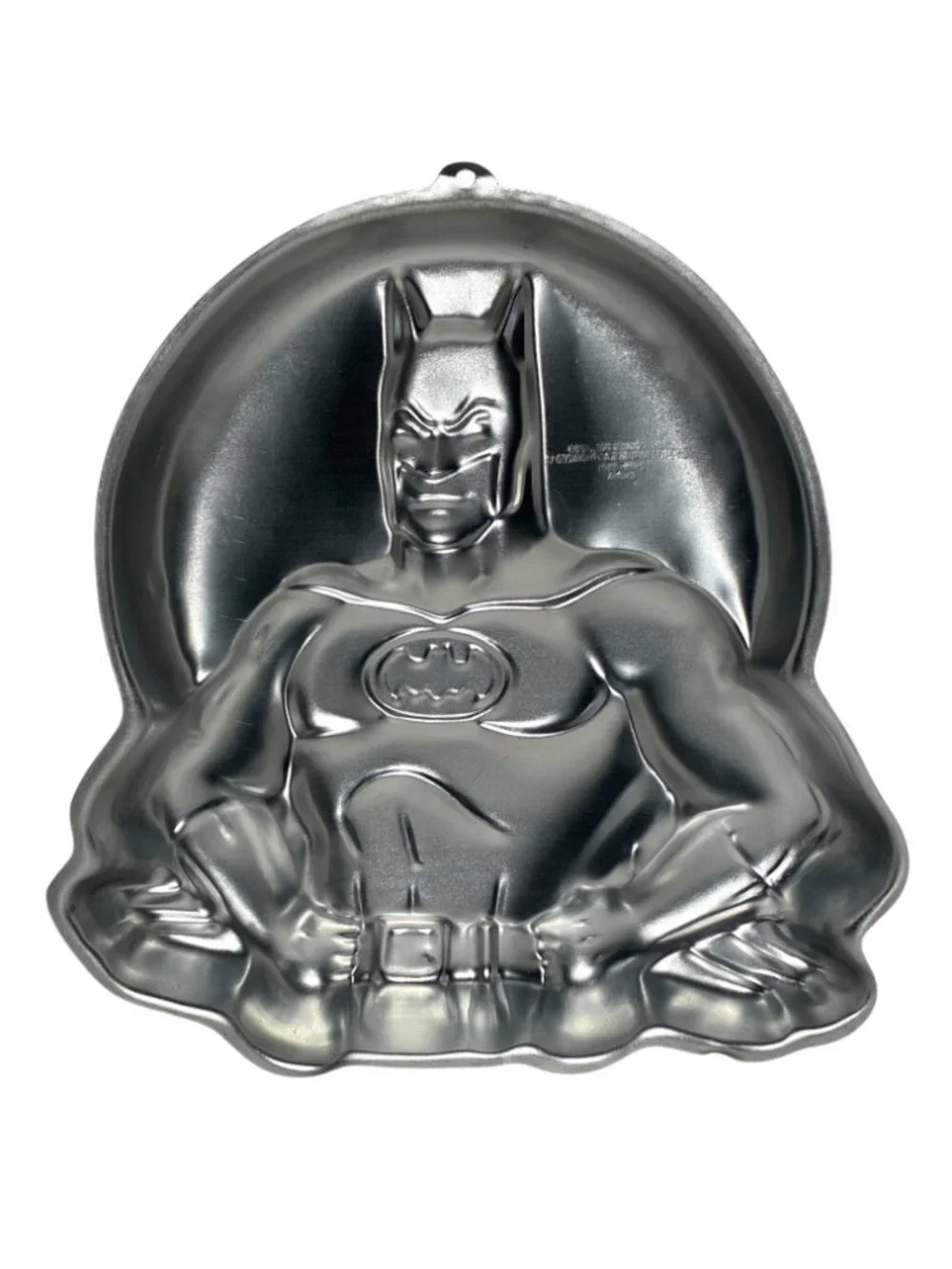 Wilton Batman Cake Pan Mold #2105-6501 Silver Aluminum Vintage 1989 DC Comics